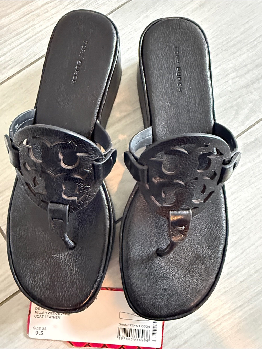 Tory Burch Miller Wedge 2.5mm - Perfect Black - Picture 2 of 5